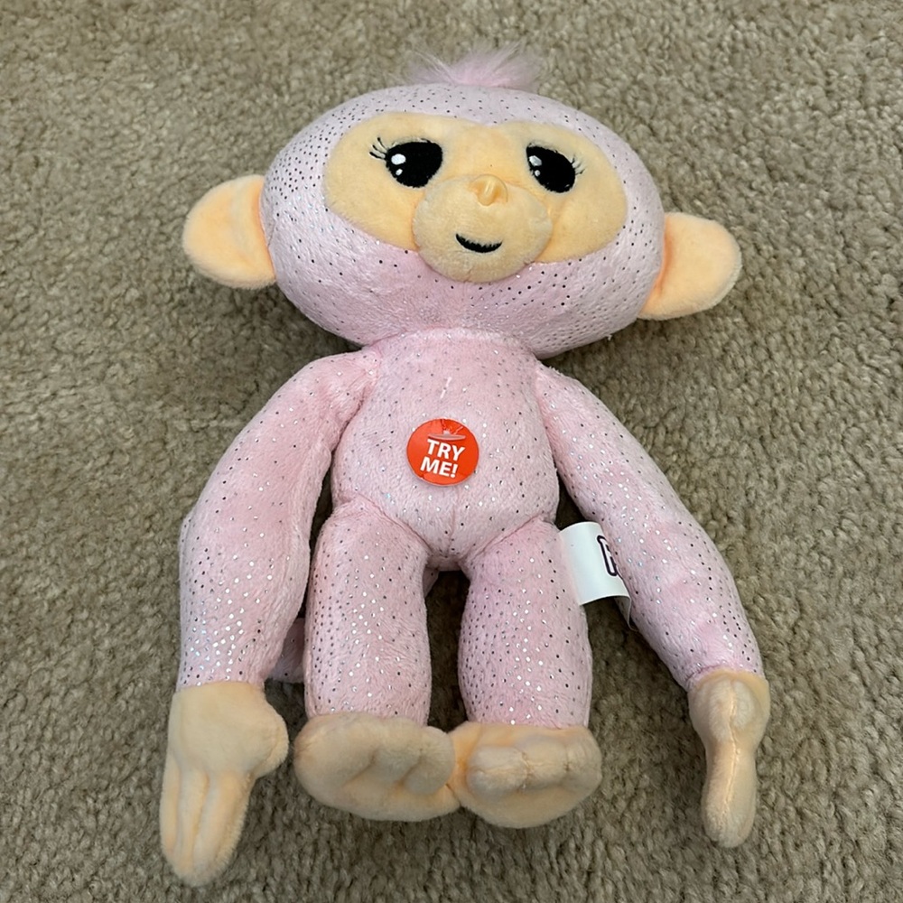 Fingerlings Pink Sparkle Poseable Laughing Monkey